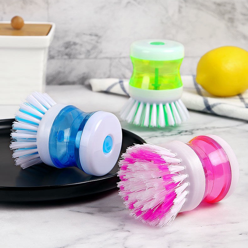 Dish Scrubber Brush with Soap Dispenser Cleaning Brush for Dishes Pot Pan  Cleaning Home Kitchen Tools Random Color 