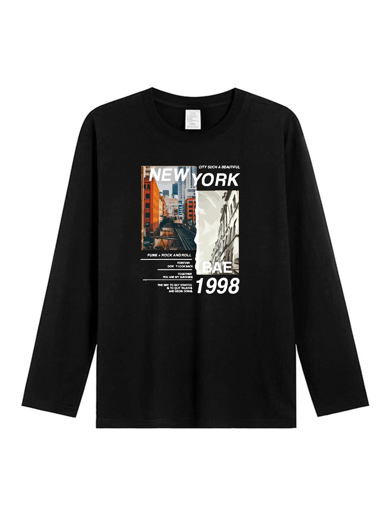 Camiseta Algodón new York City Hombre Talla Grande Cómodas - Temu