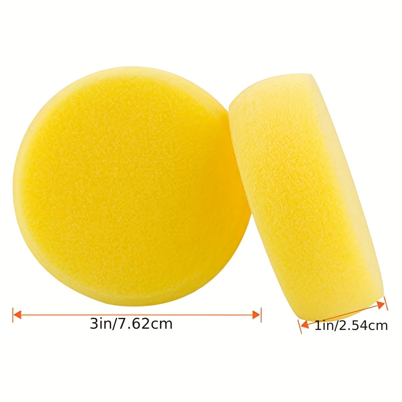 LANIAKEA 50 Pack Paint Sponge 2.9 Inch Synthetic Sponge 1 Inch Thickness  Watercolor Round Yellow Sponges for Art Crafts Pottery Ceramics Clay  Painting