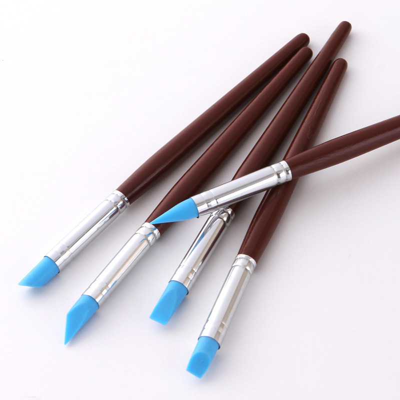 5pcs Rubber Silicon Tip Paint Brushes Clay Sculpture Shaping