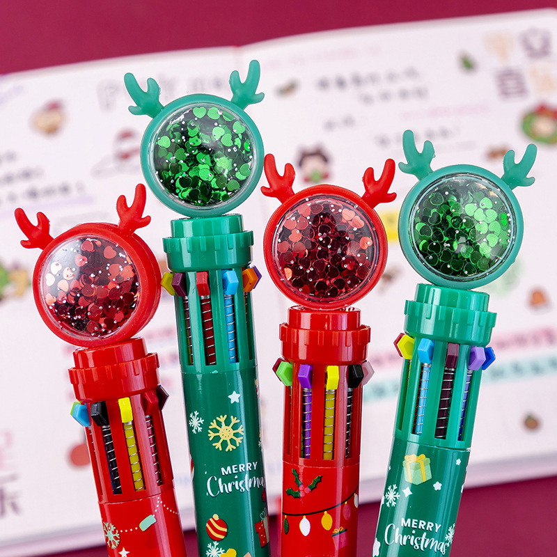 7PCS Christmas Weekday Glitter Pen Funny Pens Christmas Weekday Glitter Pen