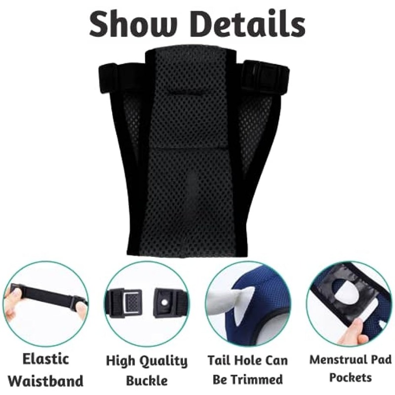 1pc/2/3/5pcs Adjustable And Breathable Dog Diapers, Washable Dog