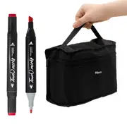 pencil bag art marker pen storage bag professional square large capacity black folding art supplies details 1