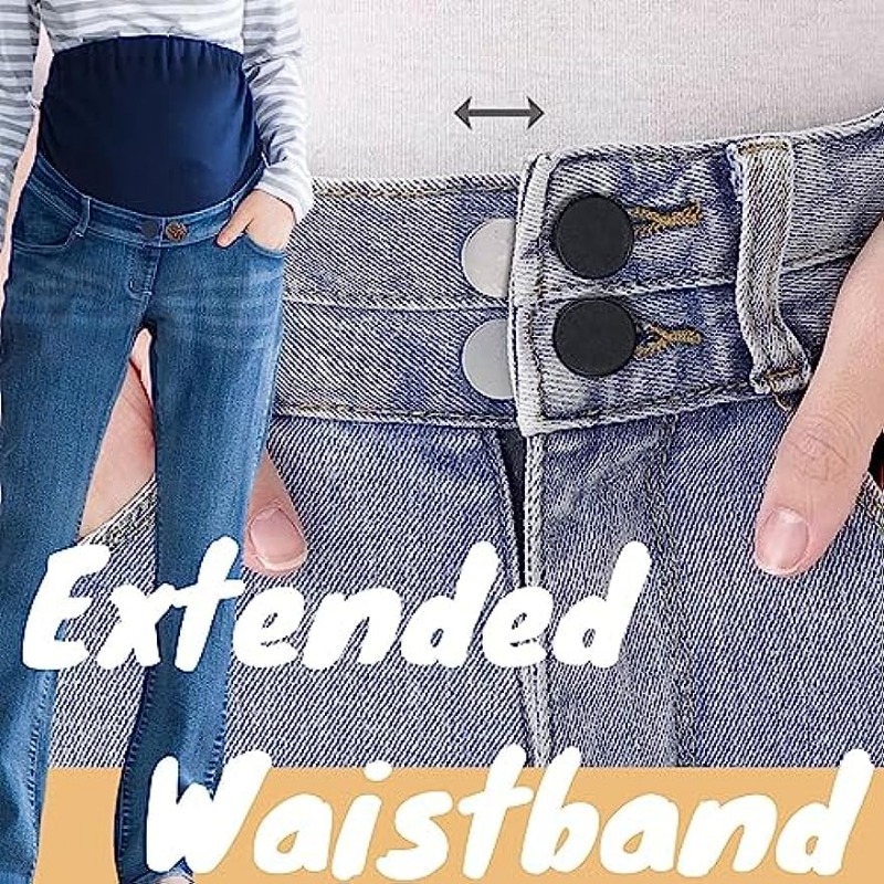 Elastic Waistband Extenders Adjustable Waist Extenders for Pants for Women  and Men Pregnancy Pant Extender Jeans
