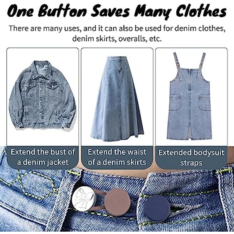 Pants Waist Button Extender 12Pcs Button Extenders for Jeans - Women Men  Pants Waist Extenders - 1/1.4 Inches