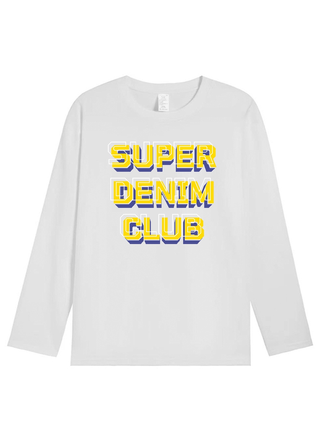 Super Denim Club u0026 Various Print, Men's Trendy Cotton T-shirt, Casual  Slightly Stretch Breathable Long Sleeve Top For Outdoor, Men's Clothing,  Gift For Men - Temu