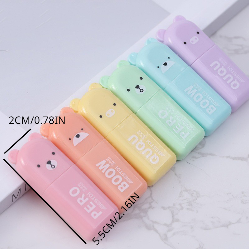 6pcs Highlighters Pastel Pen Set Colored Markers Colors Pens Kawaii Cute  Stationery Office School Supplies