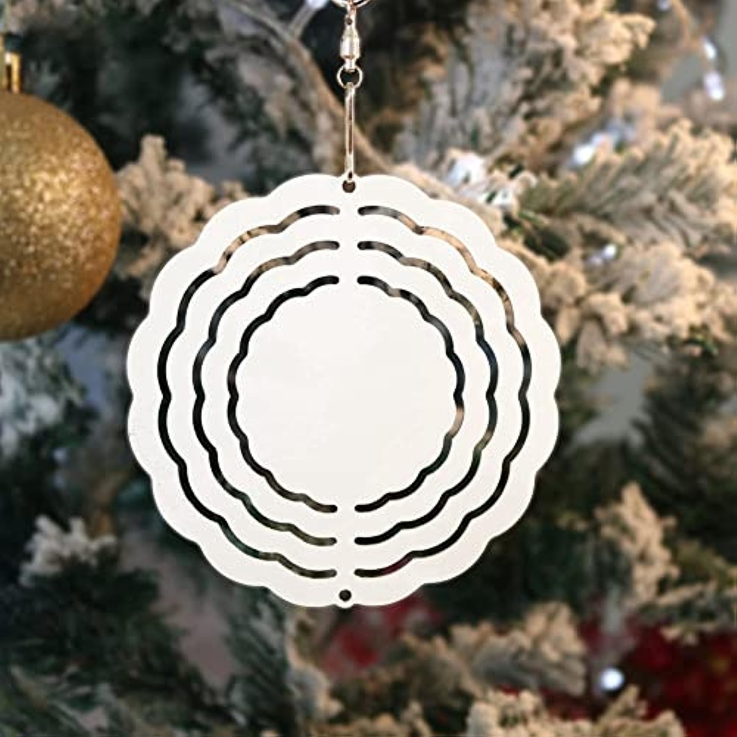 Aluminum Christmas Sublimation Wind Spinner Snowflake Double-Sided
