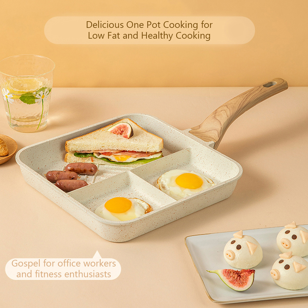 Three Frying Area Frying Omelet Pan Non-stick Egg Steak Ham Pancake  Breakfast Maker, Kitchenware - Temu