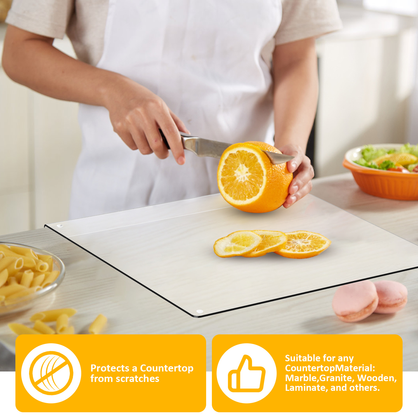 Tagliere in acrilico tagliere da banco antiscivolo trasparente con bordo  tavola per la preparazione degli alimenti Gadget da cucina utensili da  taglio per insalata - AliExpress