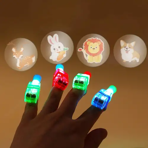 4 Stück Farbmuster, Zufällige Cartoon-Finger-Projektionslampe