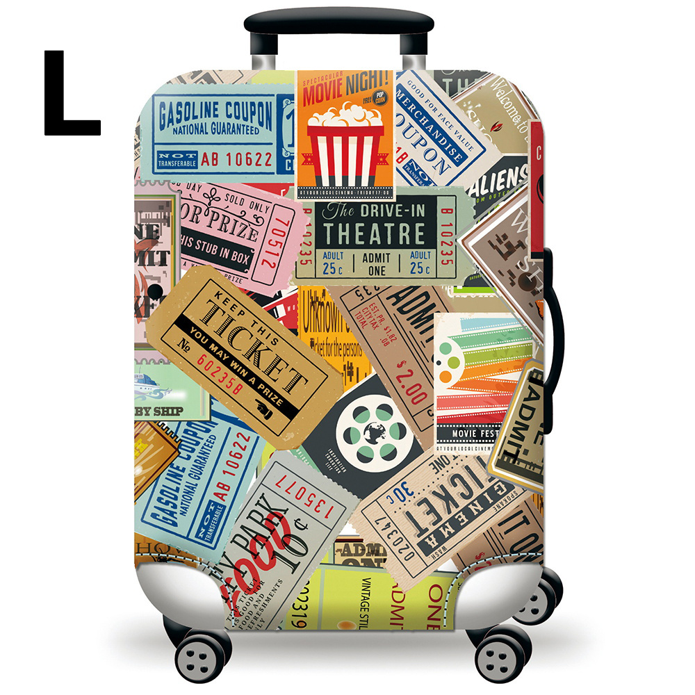 Travel Luggage Protective Cover For 18-21 Inches Suitcase Protect Cover  Letter Print Trolley Elastic Dust-proof Accessory Cover