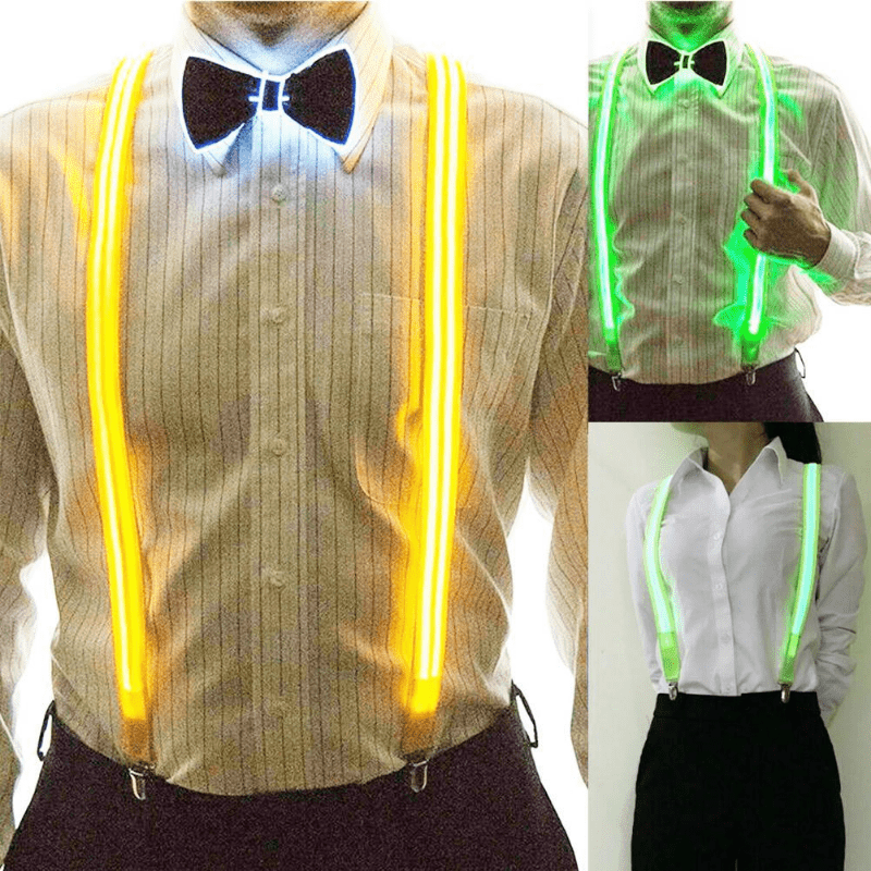 

Light Up Men's Led Suspenders For Music Suspenders Illuminated Led Festival Costume Party Decor Supplies, Holiday Halloween Christmas Decor, Supplies, Cool Stuff