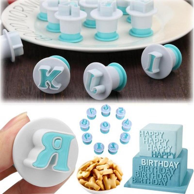 26pcs Push Easy Mini Upper&Lowercase alphabet letter Cookie Cutter Cake  pops Baking Mold fondant cutter cake decoration tools