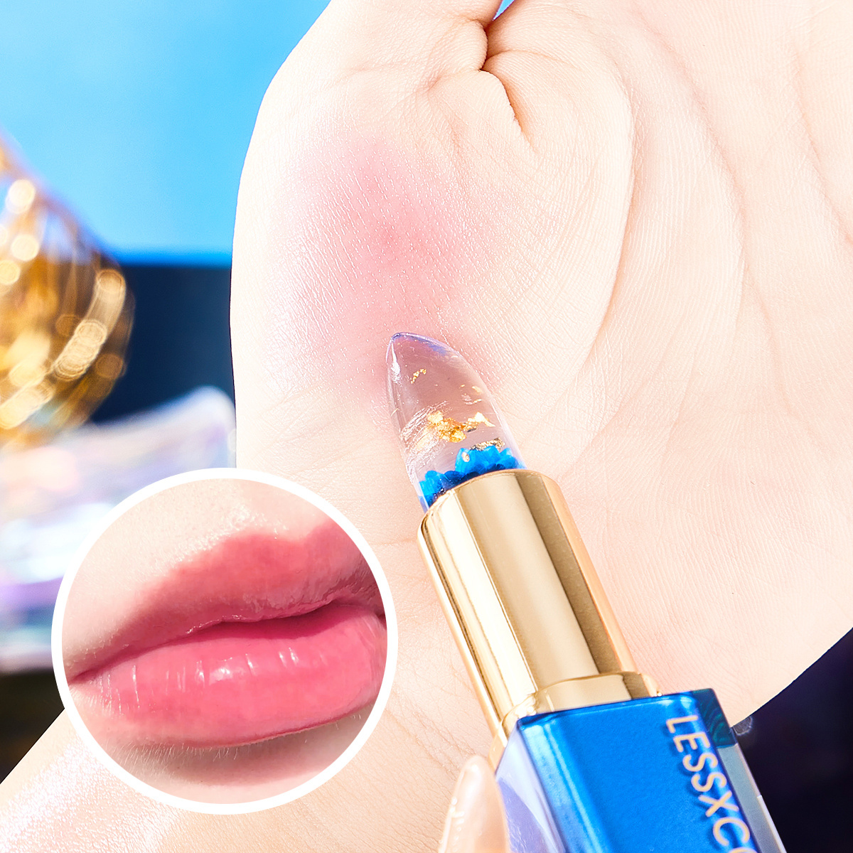 Golden Foil Flower Lip Balm Nourishing And Moisturizing