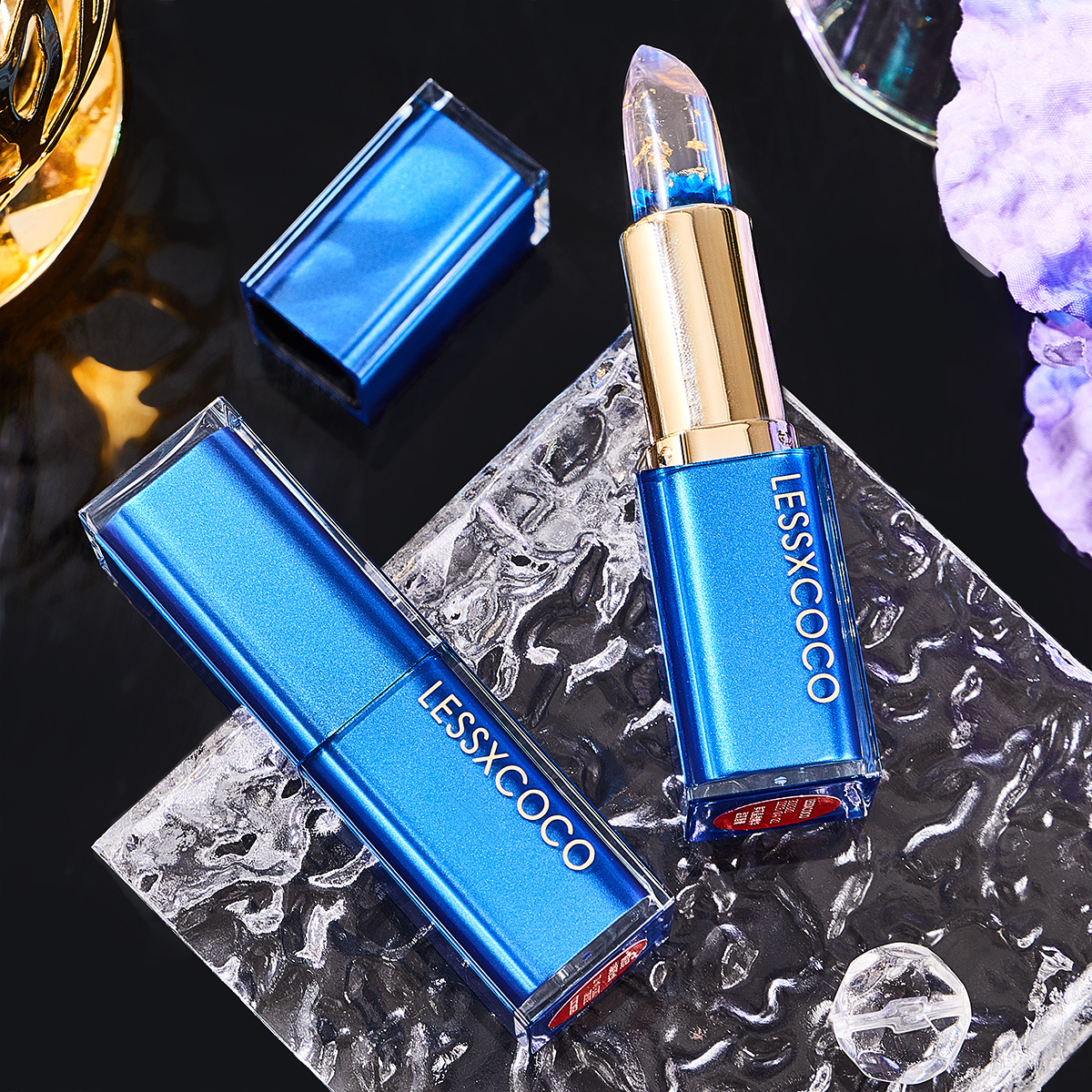Golden Foil Flower Lip Balm Nourishing And Moisturizing