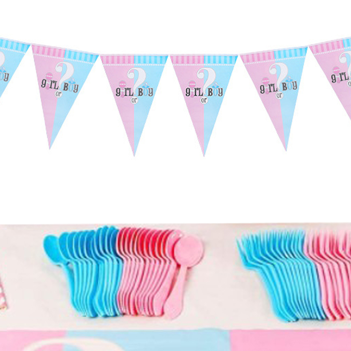 Boy or Girl Gender Reveal Banner, Baby Shower Party Supplies