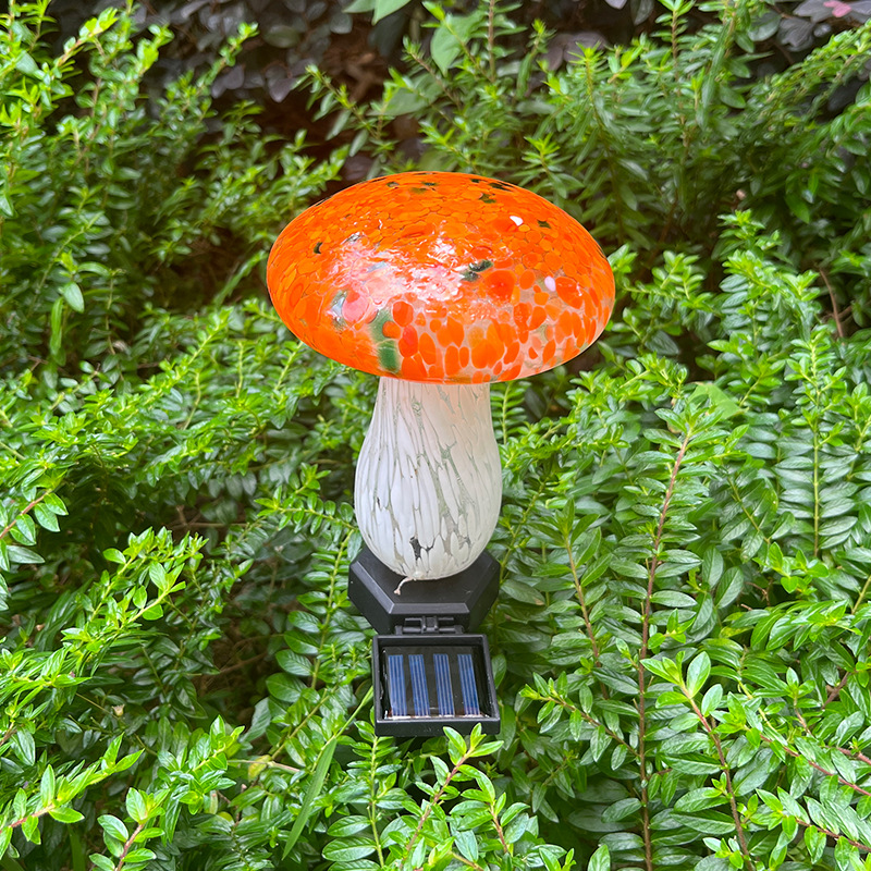 Glass mushroom deals solar lights