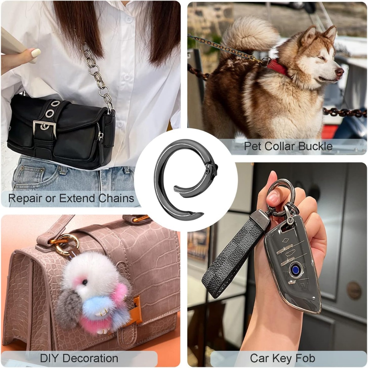 Dog Key FOB Ring - Key Chain Decoration for bags with clasp