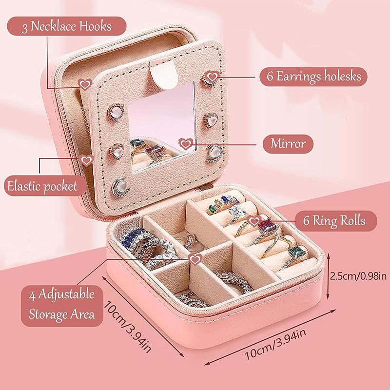 1pc Organizador Joyas Portátil 3 Niveles Espejo Estilo - Temu Mexico