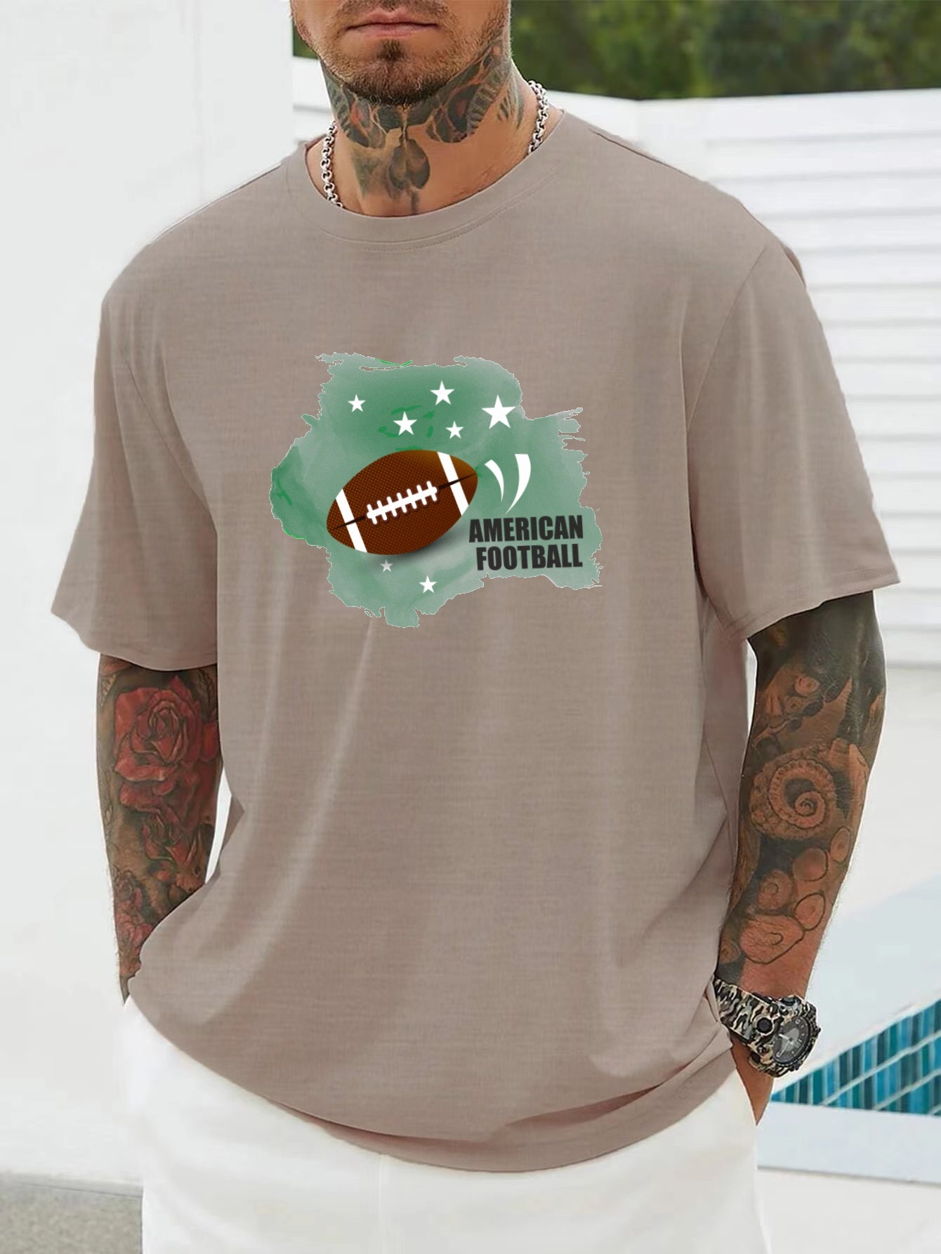 Men's Oversized Miami American Football Graphic T-Shirt