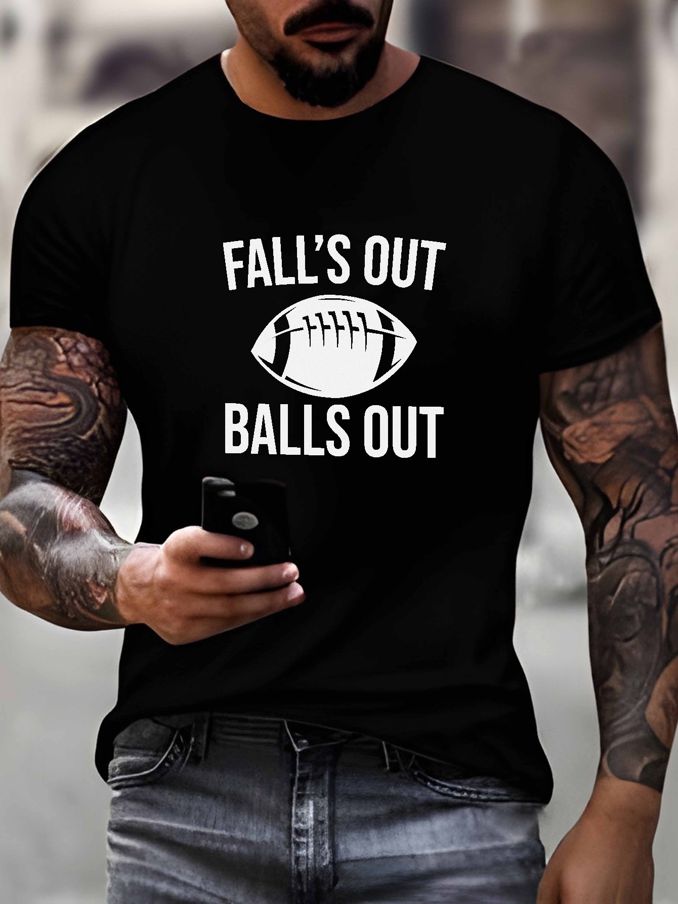 Oversized T Shirt For Men American Football Falls Out Balls Out Graphic  Print T Shirt Short Sleeve Tees Casual Fashion Tops For Summer Mens Clothing  Plus Size
