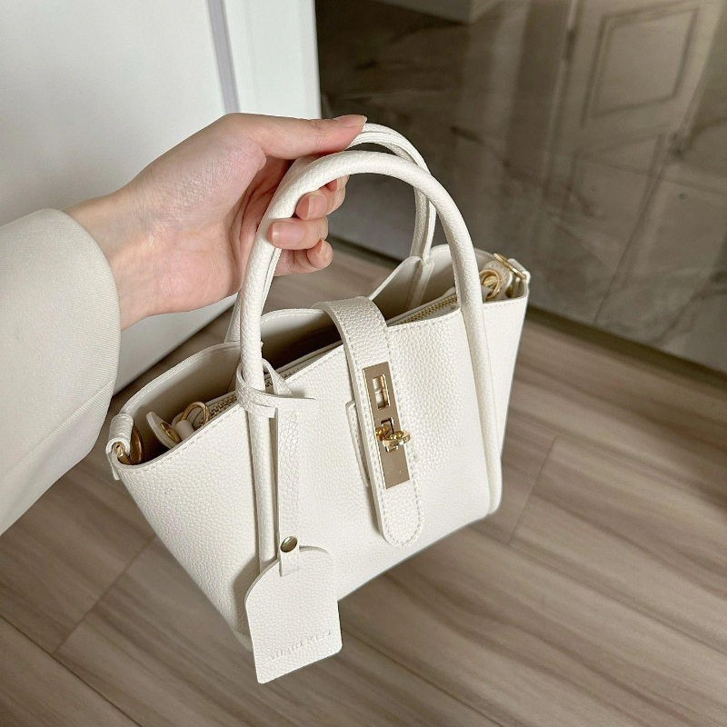 Mini simple solid color tote bag stylish small bag