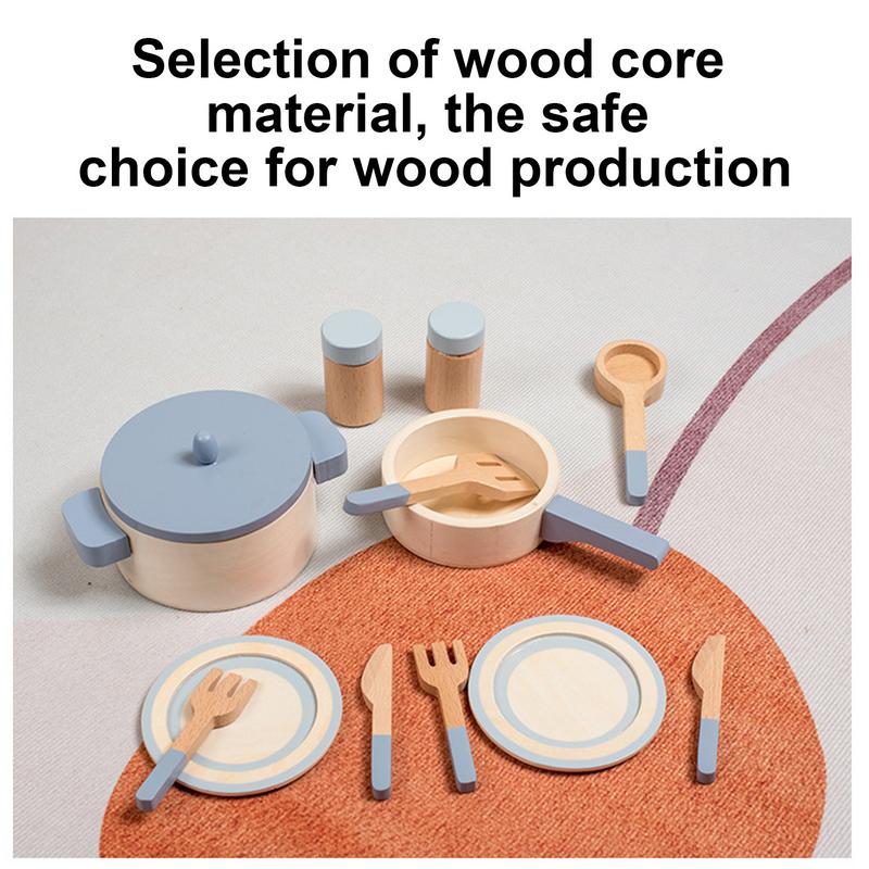 Wooden Pots & Pans Kitchen Set. Kids Toy