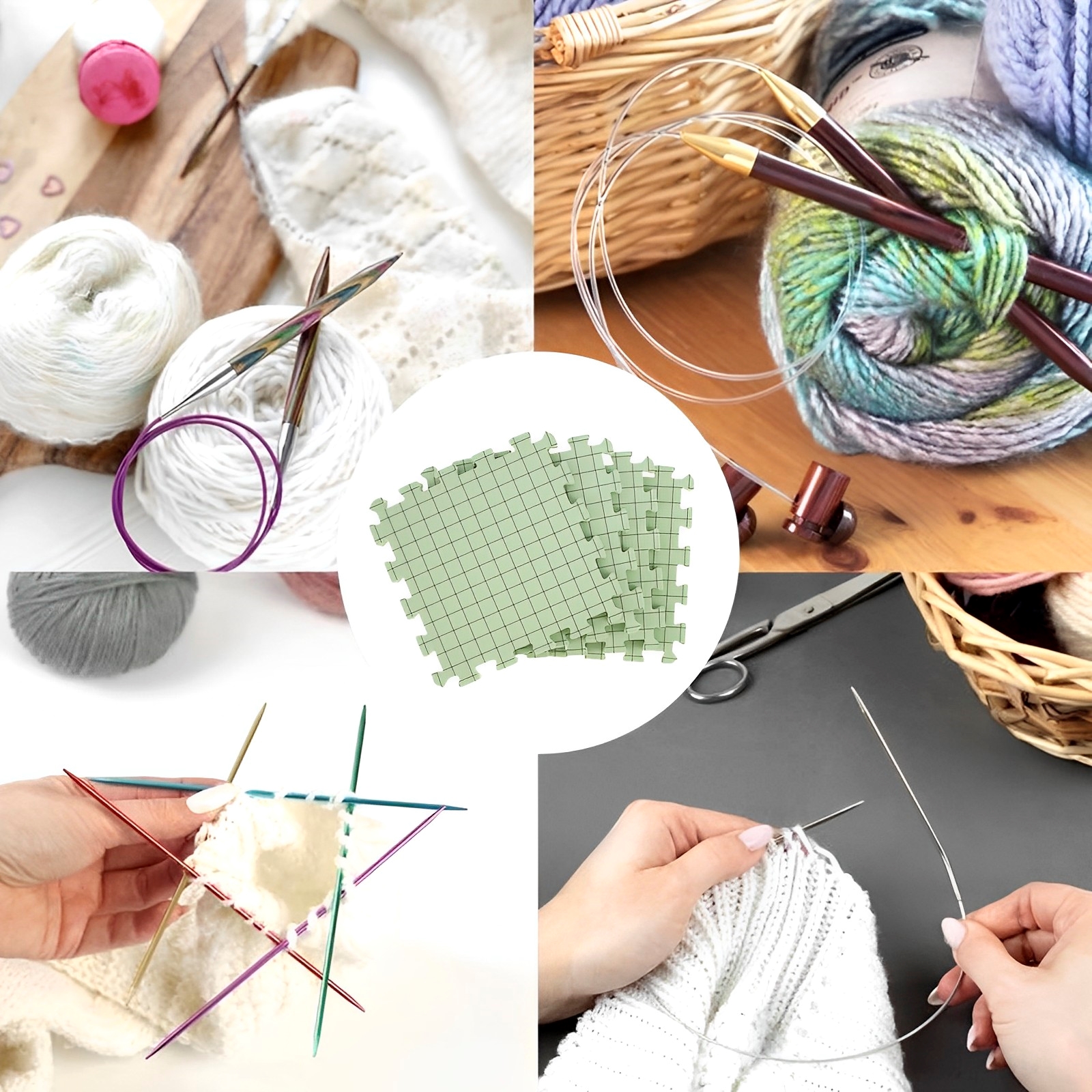  Blocking Mats for Knitting and Crochet, Extra Thick Blocking  Boards with Grids, Foam Blocking Board, Interlocking Foam Blocks for  Needlework or Crochet Beginner Knitting Lover DIY Gift (8 Pack)