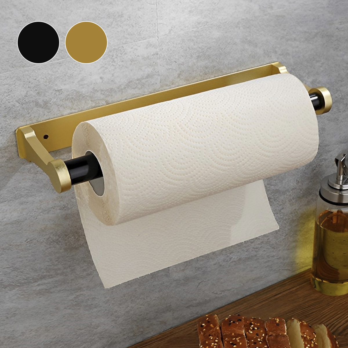 Kitchen Paper Roll Holder, Wall Mount Stainless Steel Paper Towel