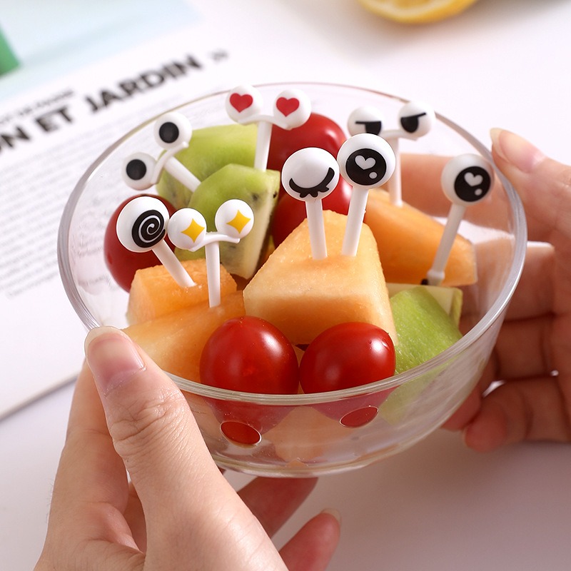 56 Pezzi Forchette Frutta Plastica, Mini Cartoon Forchette da Frutta  Stuzzicadenti per Bambini, Riutilizzabile, Forchetta da Frutta per Bambini  per