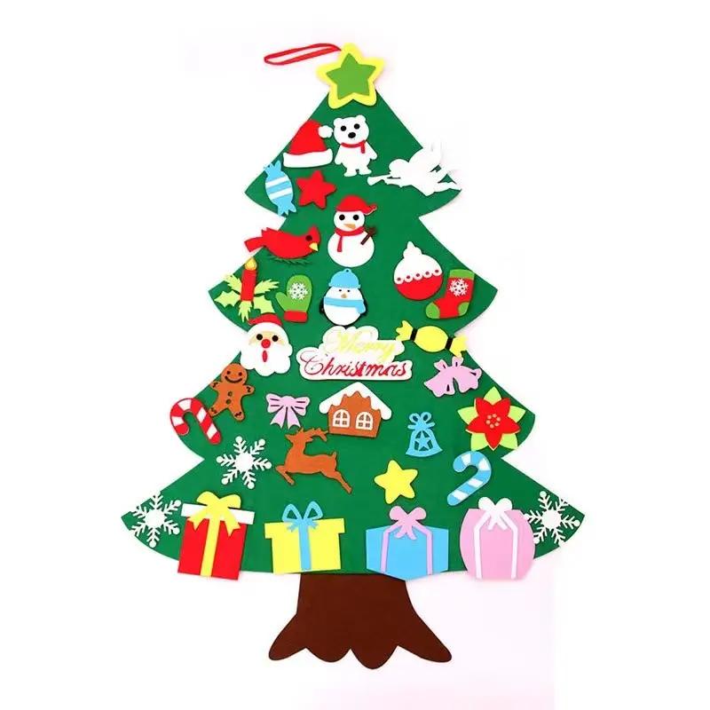 Albero di Natale da parete per bambini da 98 cm/38,6 pollici con luci 32  Pareti decorative staccabili per albero di Natale Porte decorative Set di  alberi di Natale con sacchetti per la