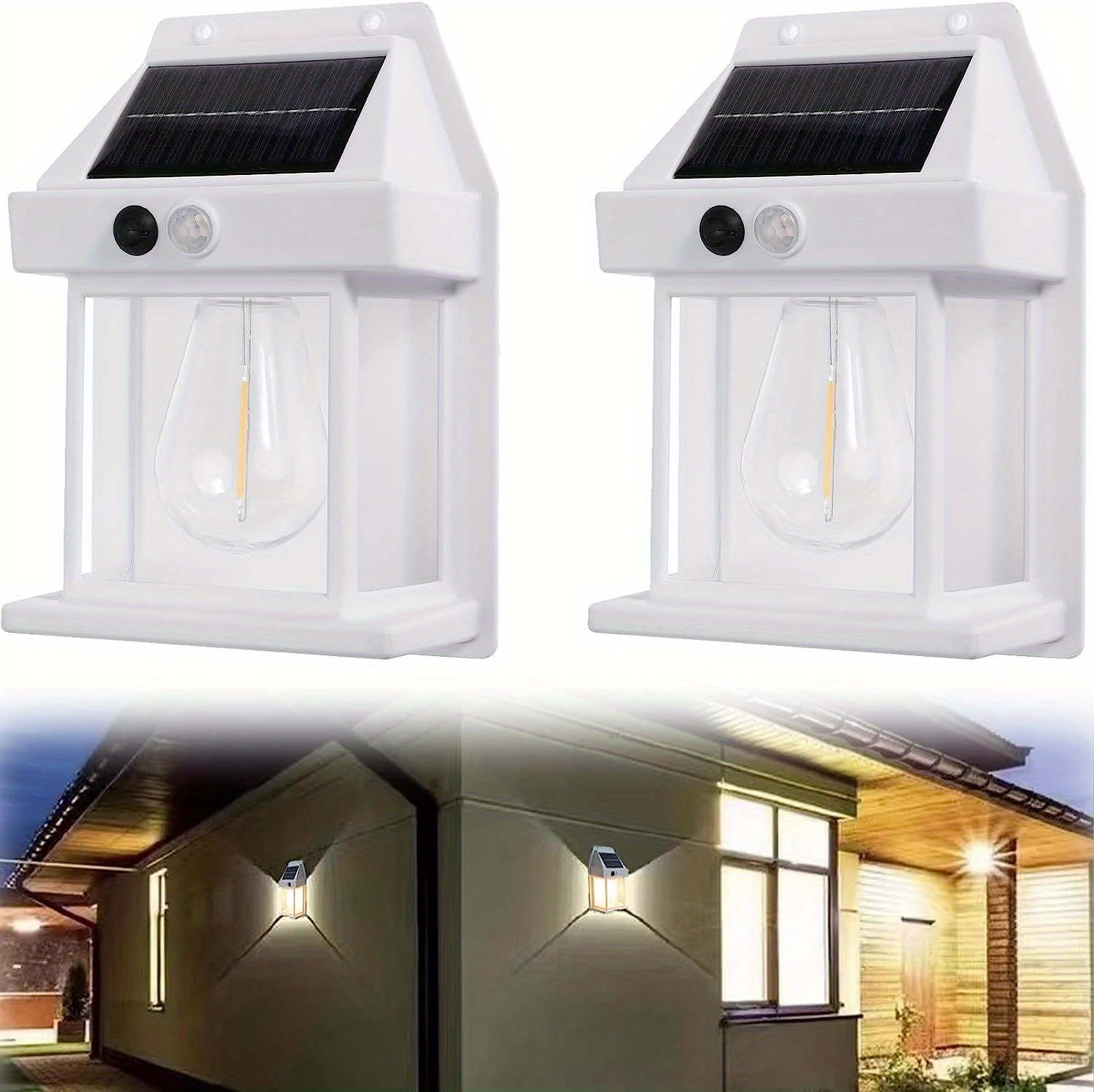 1pc Solar Outdoor Wall Lamp Luminous Rain Proof Human Body Induction ...