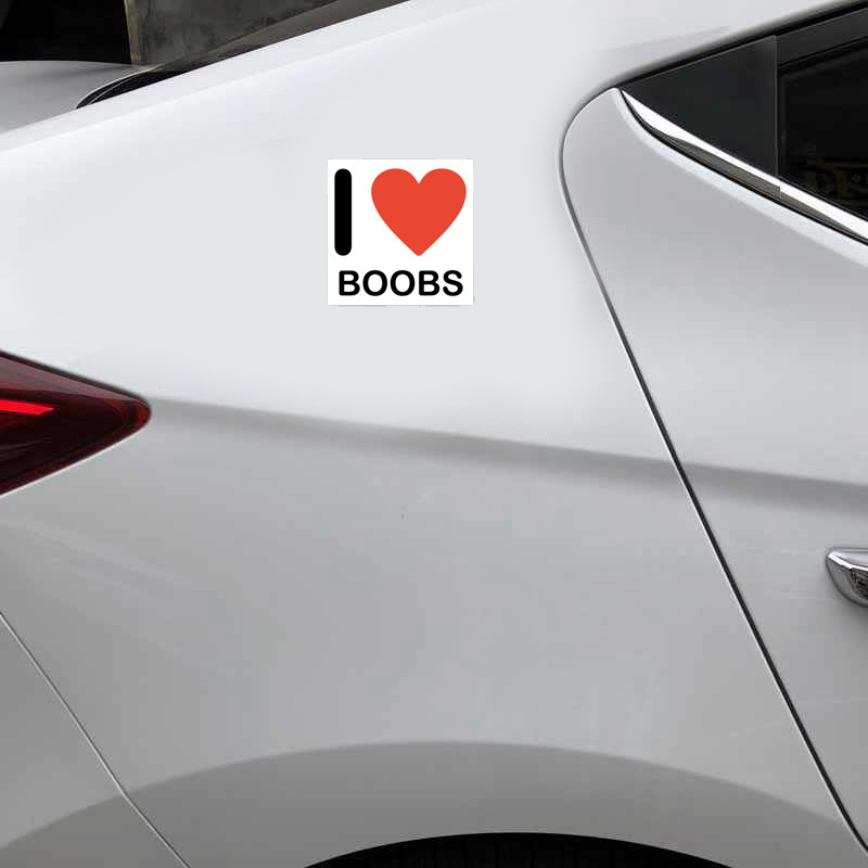 Love Boobies heart Window Decal Sticker