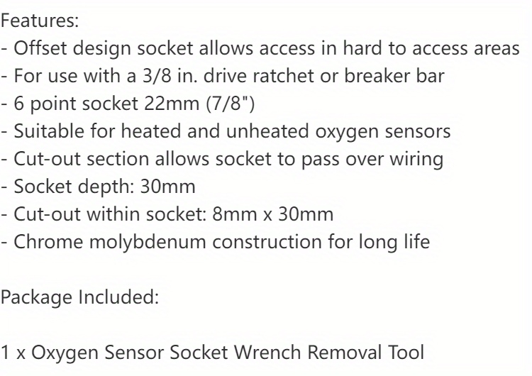 1pc Offset Sauerstoff O2 Sensor Buchse 3/8 zoll Antrieb 7/8 - Temu