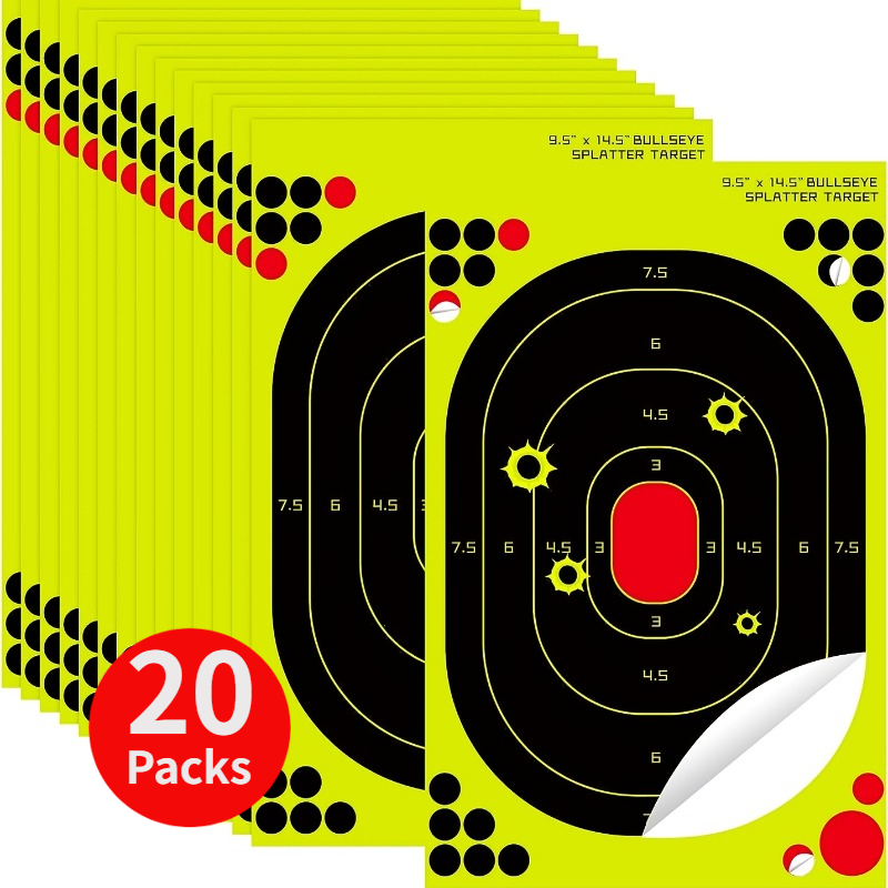 

5/10/20pcs 9.5x14.5inch Fluorescent Targets, Self Adhesive Highly Visibility Practice Targets Stickers
