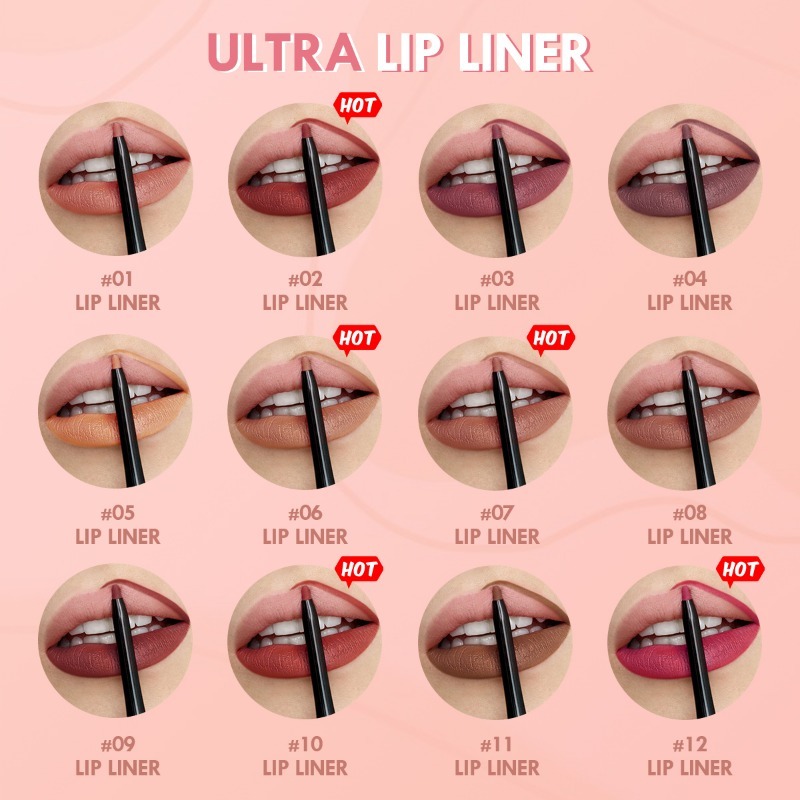 Wood Lip Liner Waterproof Charming Lip Liner Soft Pencil Makeup