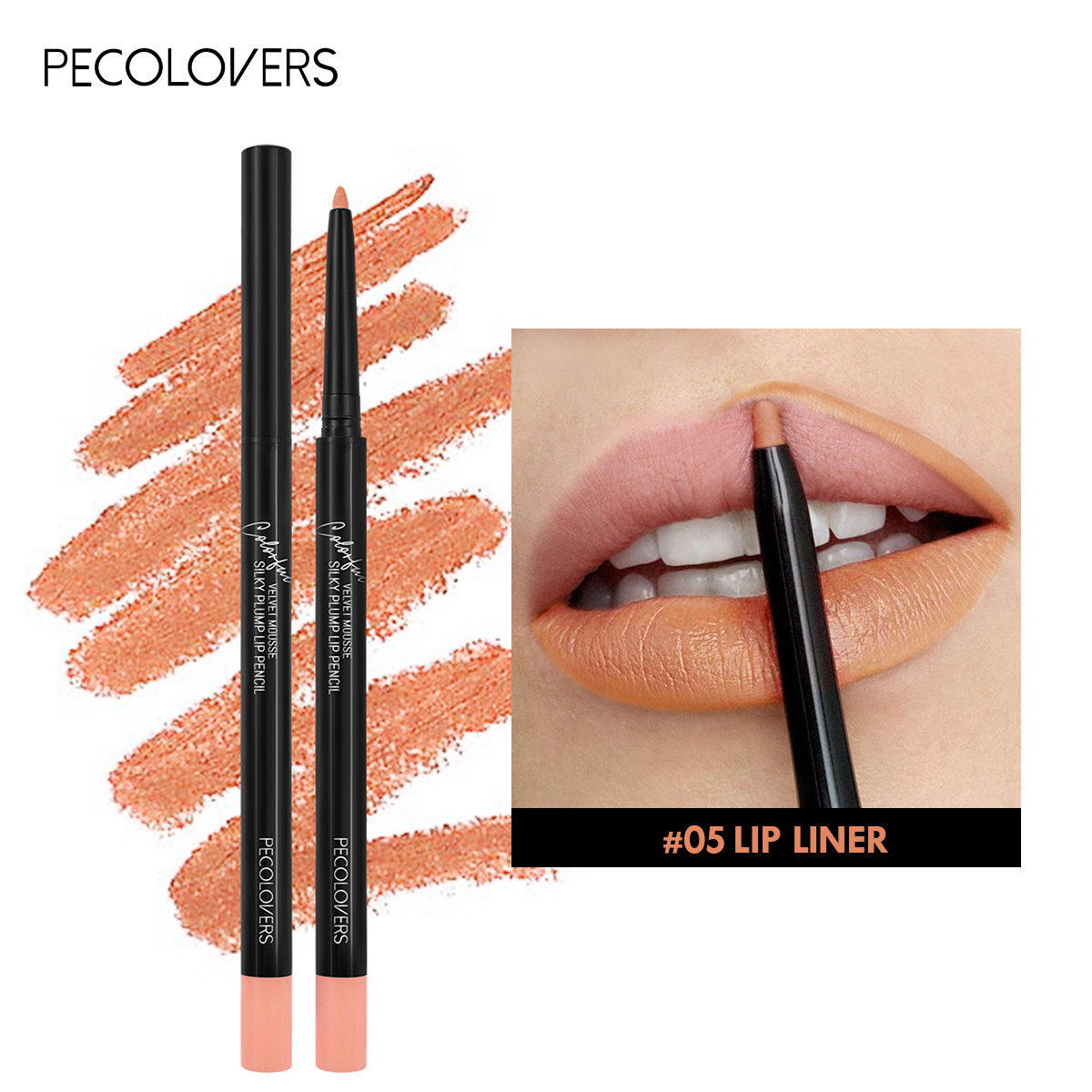Wood Lip Liner Waterproof Charming Lip Liner Soft Pencil Makeup