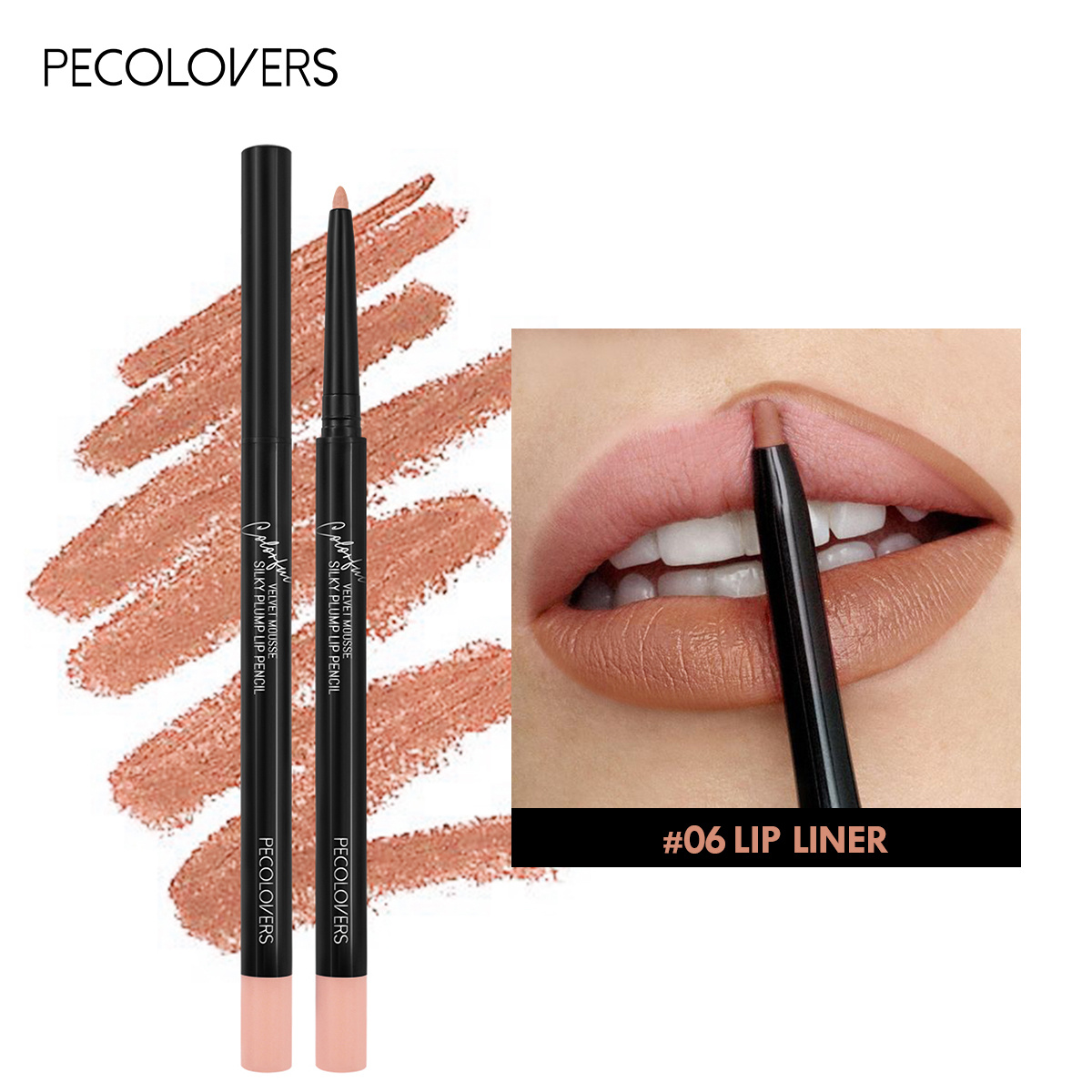 Wood Lip Liner Waterproof Charming Lip Liner Soft Pencil Makeup