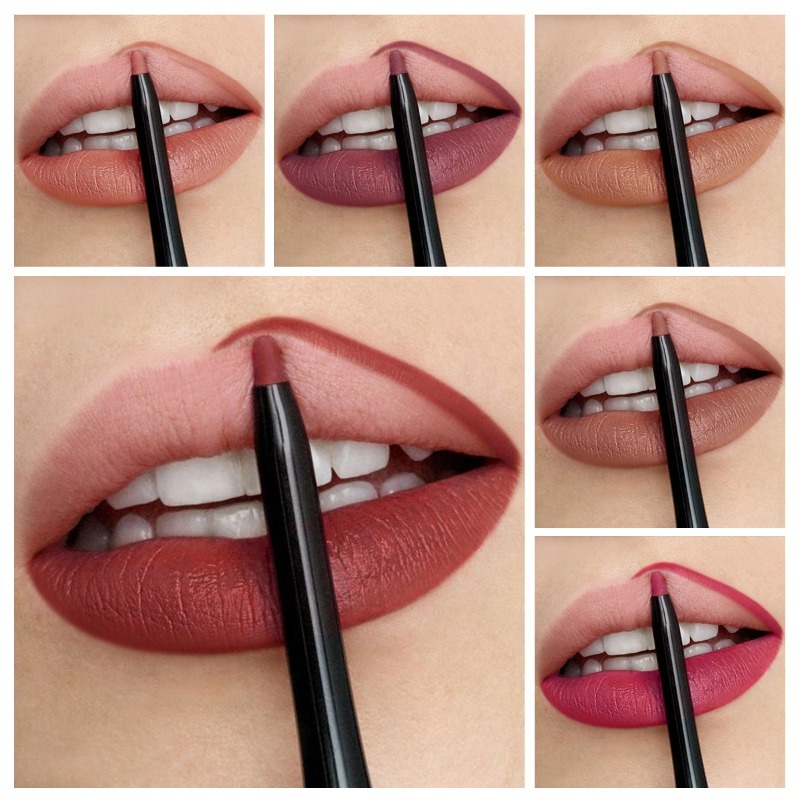 Wood Lip Liner Waterproof Charming Lip Liner Soft Pencil Makeup