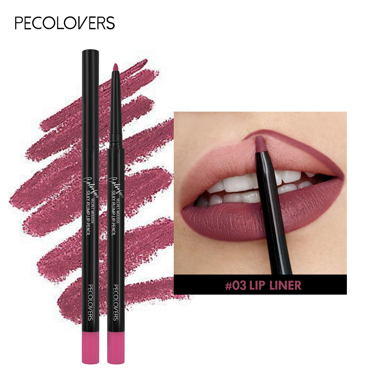 Wood Lip Liner Waterproof Charming Lip Liner Soft Pencil Makeup