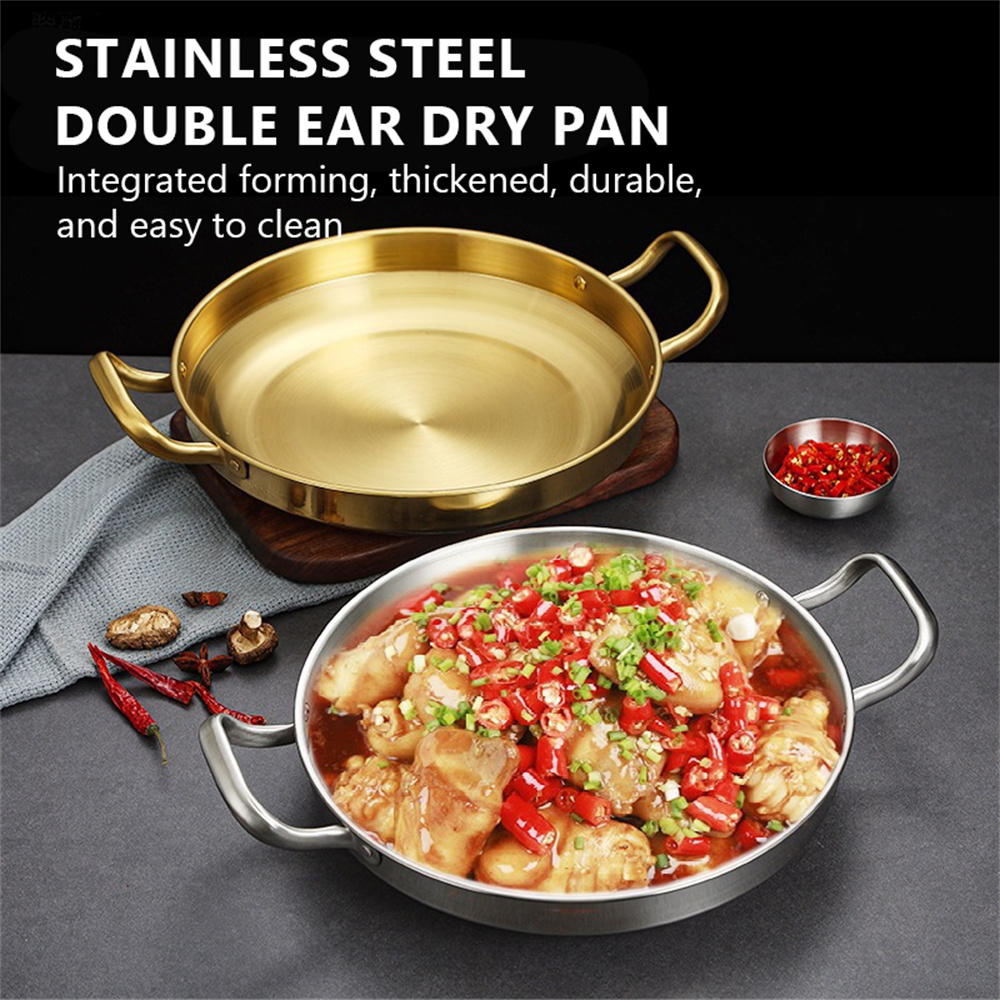 Paella Pan Stainless Steel Frying Pan Seafood Rice - Temu