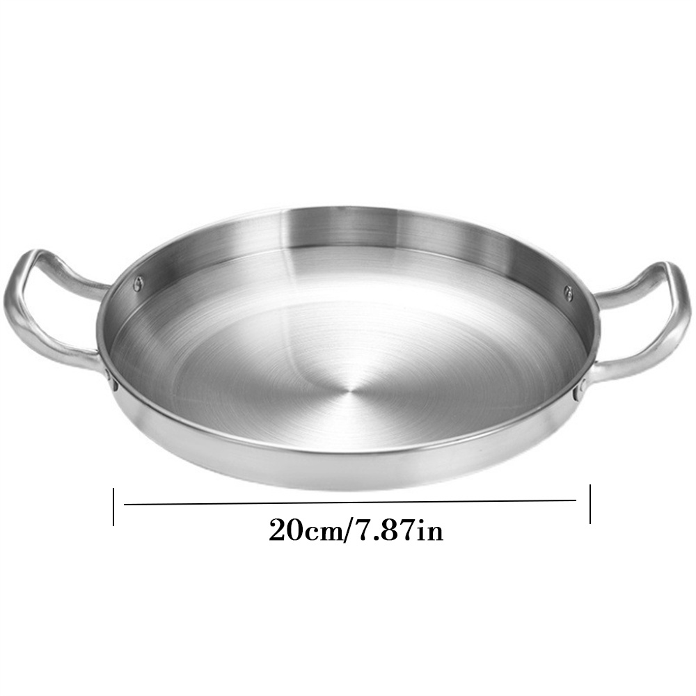 Paella Pan Stainless Steel Frying Pan Seafood Rice - Temu