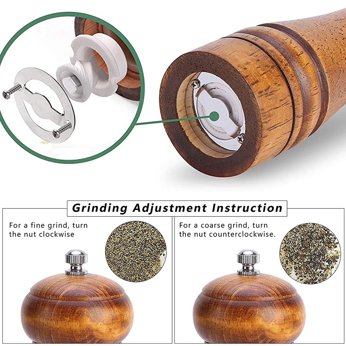 Pepper Grinder, Household Sea Salt Ginder, Wooden Spice Grinder, Manual  Pepper Mill, Spice Crusher, Reusable Spice Bottle For Bbq Picnic Camping,  Kitchen Gadgets, Halloween Gifts, Chrismas Gifts, Dorm Essentials, Back To  School