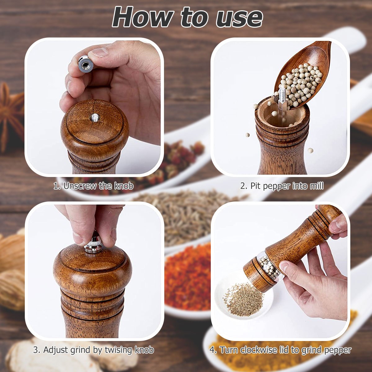 The New Acrylic Grinder Spices Salt Pepper Manual Grinders Mill