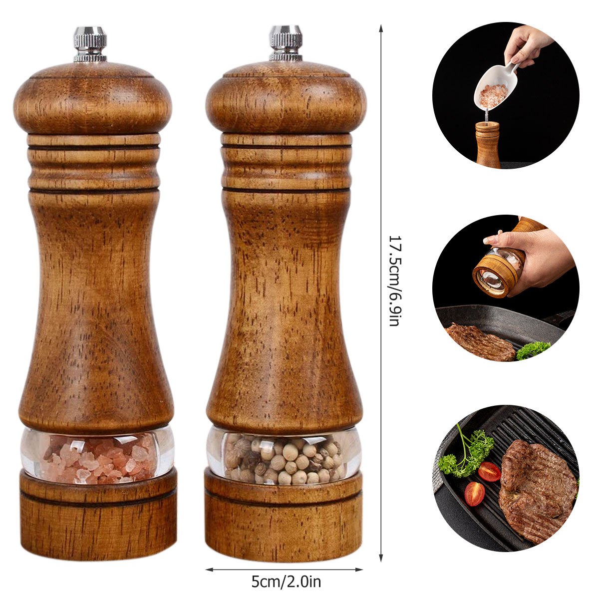 Pepper Grinder, Household Sea Salt Ginder, Wooden Spice Grinder, Manual  Pepper Mill, Spice Crusher, Reusable Spice Bottle For Bbq Picnic Camping,  Kitchen Gadgets, Halloween Gifts, Chrismas Gifts, Dorm Essentials, Back To  School