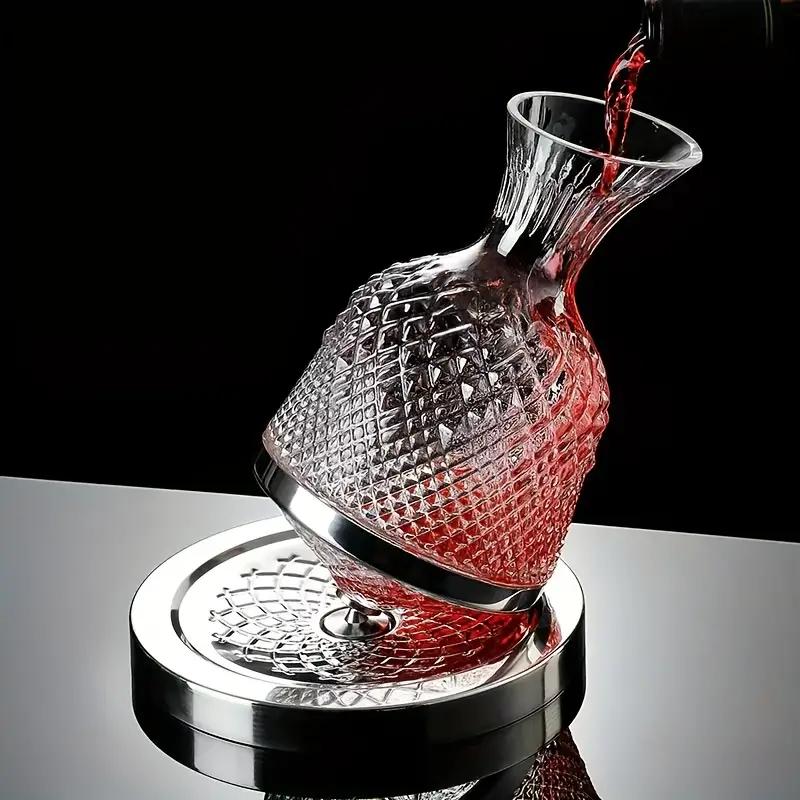 Tasse en verre en cristal créatif, gobelet rotatif, aérateur de vin, carafe  à décanter, verres à vin, tasse, cadeaux créatifs, 1500ml