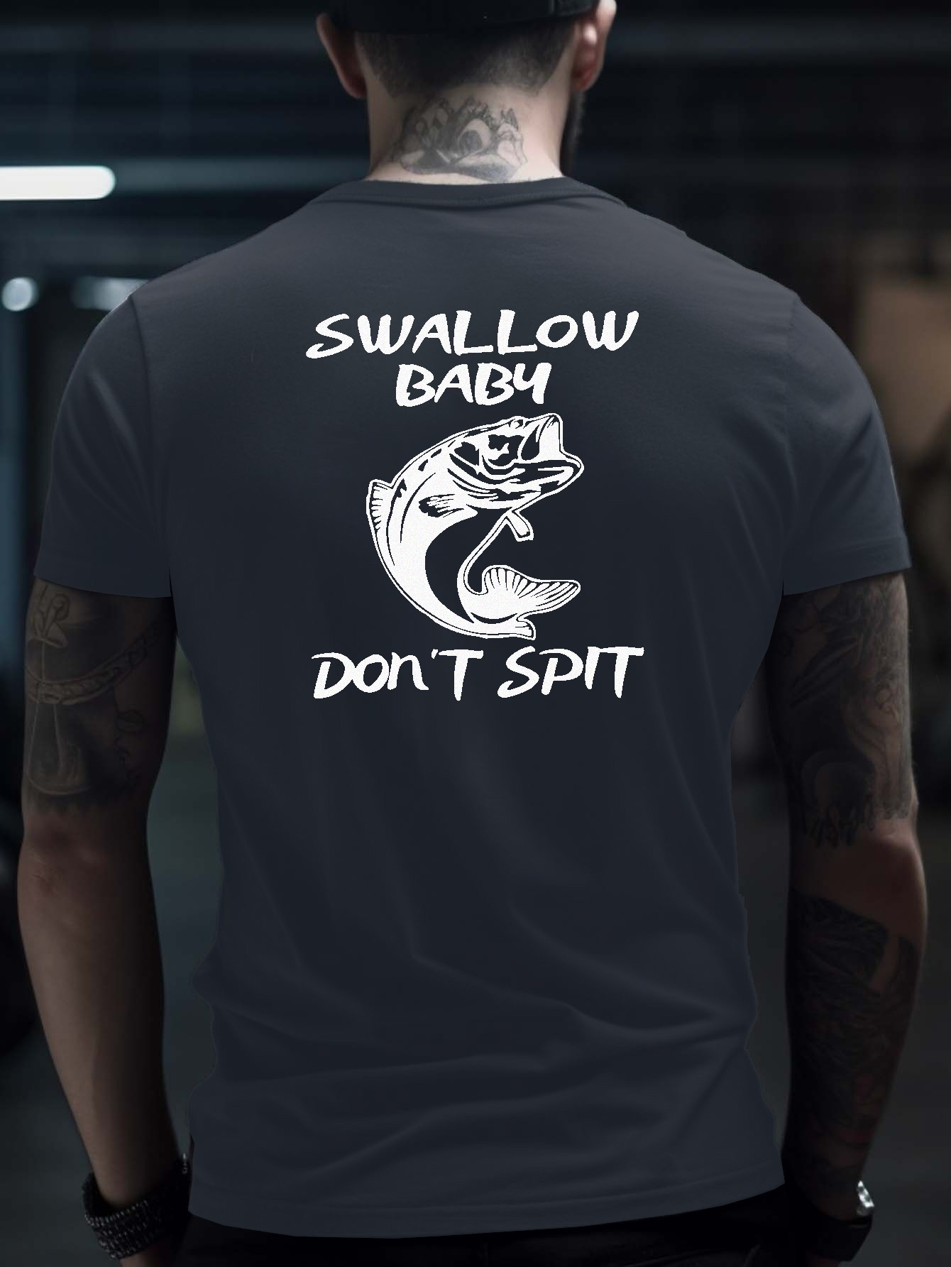 Funny Fishing Shirts for Men Swallow Baby Don't Spit