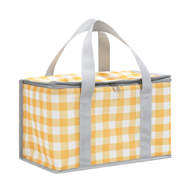 Plaid Insulation Bag, Portable Lunch Bag, Lunch Box Bag, Thickened Aluminum  Film Picnic Bag, For Teenagers And Workers At School, Canteen, Back School,  For Camping Picnic And Beach, Home Kitchen Supplies 