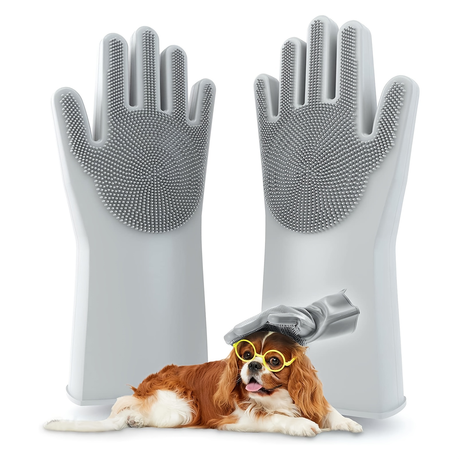 Dog Grooming Glove, Gentle Pet Grooming Glove Brush, Efficient Pet Hair  Remover Glove, Deshedding Glove, Massage Mitt with Enhanced Five Finger